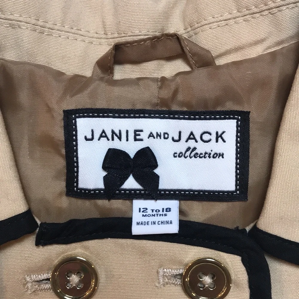Janie and Jack Trench Coat (size 12-18m)